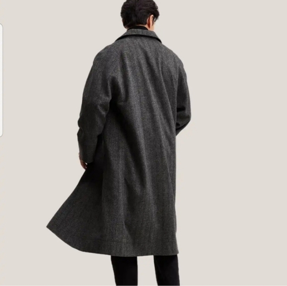 NWT Single Breasted Wool-Cashmere Overcoat (Grey) - Gentle Herd - Picture 4 of 16